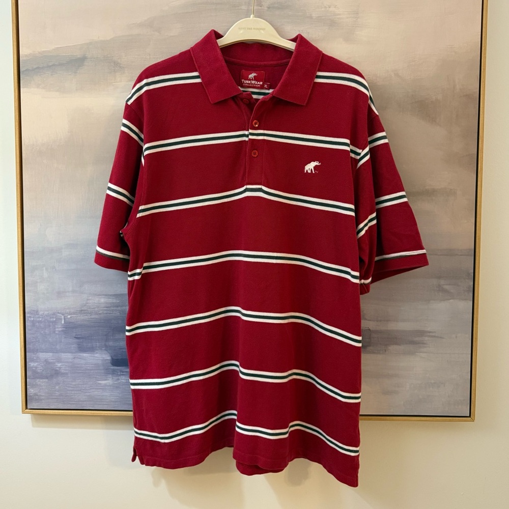 Alabama Crimson Tide Striped Polo Shirt Men’s XL